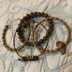 Authentic Alex & Ani Gold Beaded Set of 4